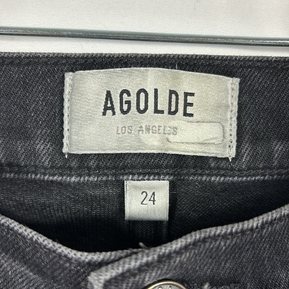Agolde Nico High-Rise Skinny Jeans Button Fly Virtue Black | Size 24 - Picture 6 of 8
